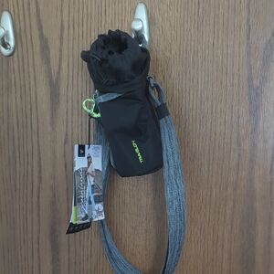 Travelon Black Bottle Carrier with Gray Strap and Neon Green Accent